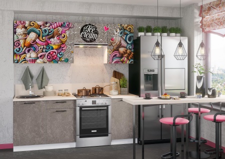 Кухонный Гарнитур Олива Бетон МДФ 1600/1700/1800/2000/2100 мм